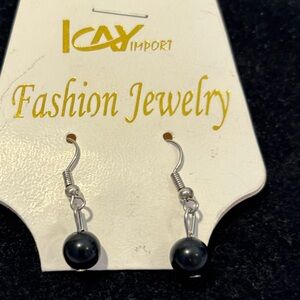 Kay Import Earrings Fashion Jewelry Flare Whimsy Elegant Black Beaded Dangle Fun